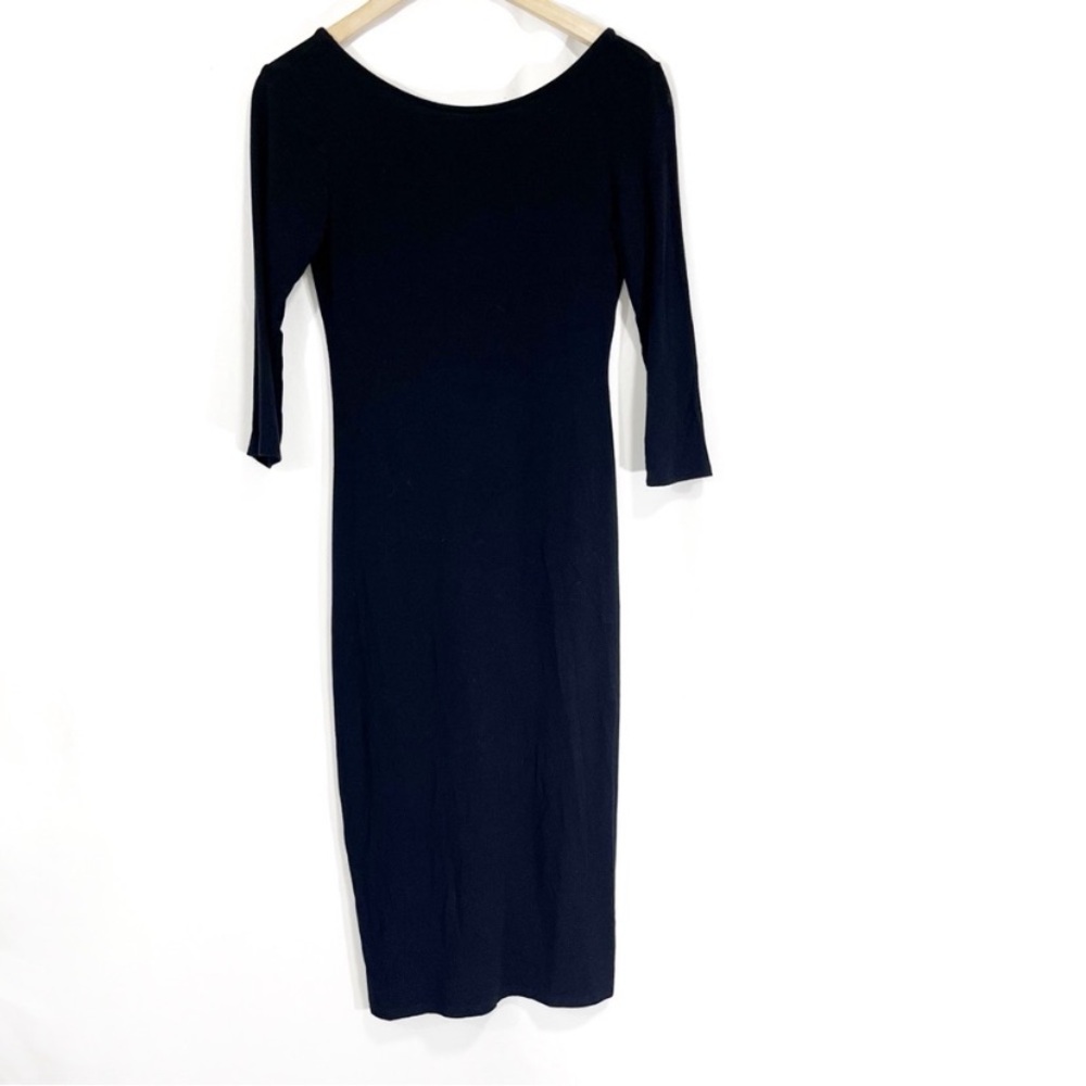 Lulu's Black 3/4 Sleeve Long Sleeve Dress - Picture 3 of 9